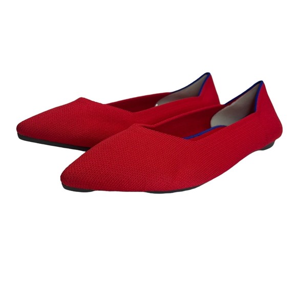 Rothy's Women's The Point Shoe Chili Red Flats - Size 9 - Near Perfect Condition - Picture 3 of 10